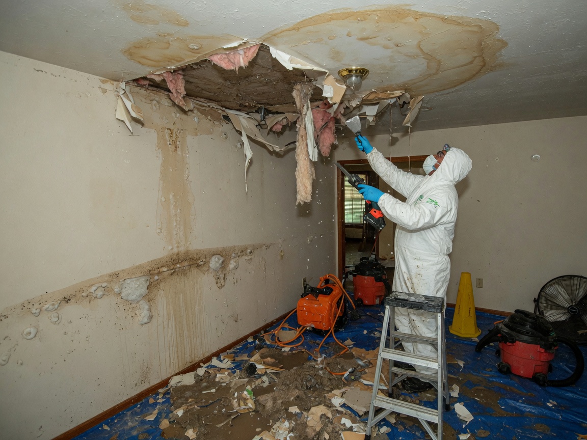 Ceiling and Wall Water Damage Cleanup in Conroe, TX